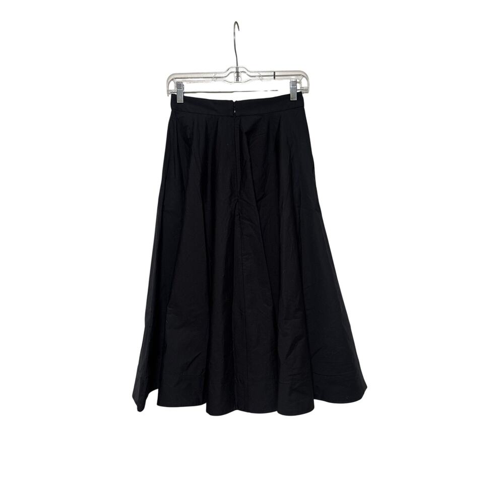 Ann Taylor Women's Black Pleated A-Line Midi Skirt Pockets Size 00P - Picture 6 of 7